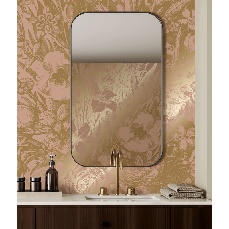 KEK Amsterdam-collectie Goud behang Nude Engraved Flowers