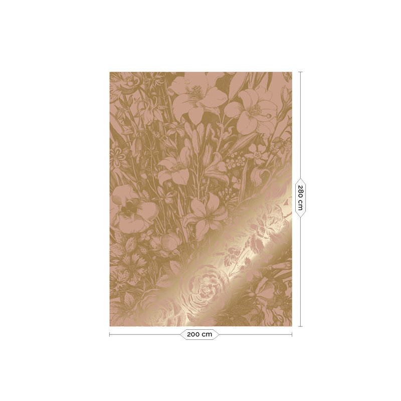 KEK Amsterdam-collectie Goud behang Nude Engraved Flowers