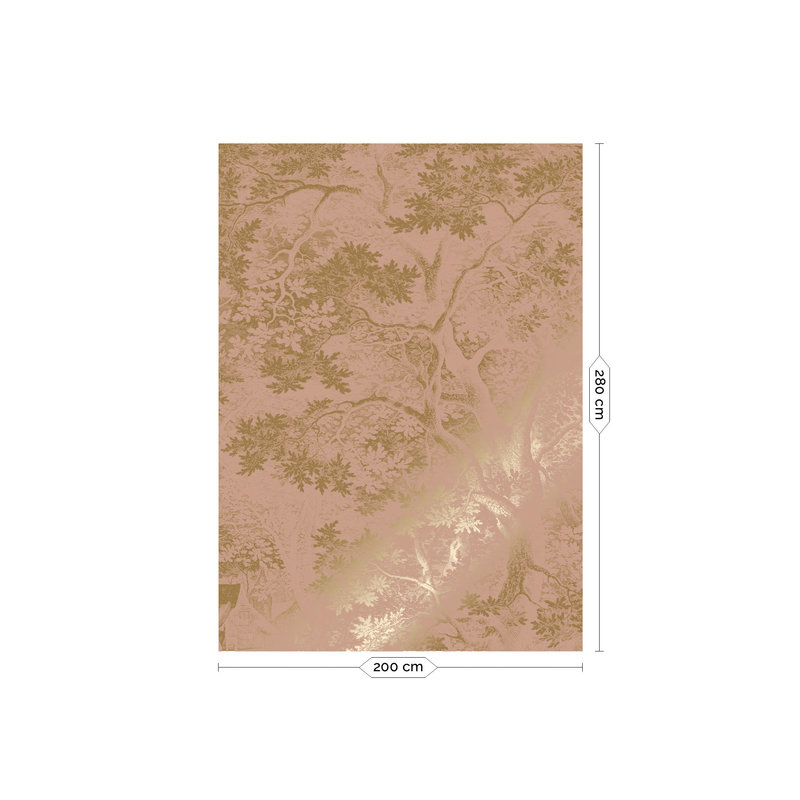 KEK Amsterdam-collectie Gold metallic wallpaper, Engraved landscapes Nude