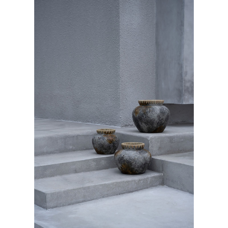 Bazar Bizar-collectie Styly Vaas - Antiek Grijs - S