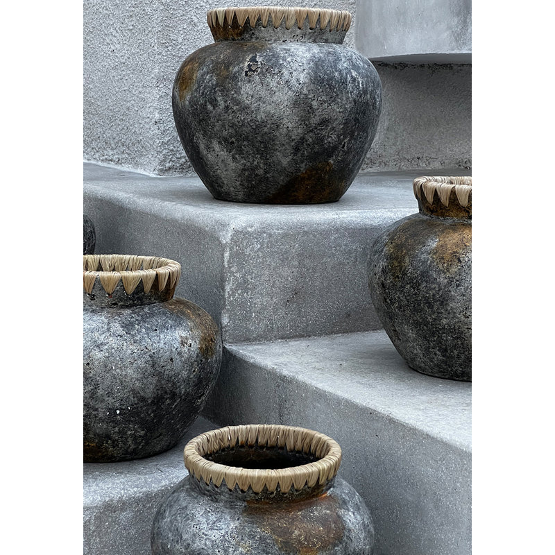Bazar Bizar-collectie Styly Vaas - Antiek Grijs - S