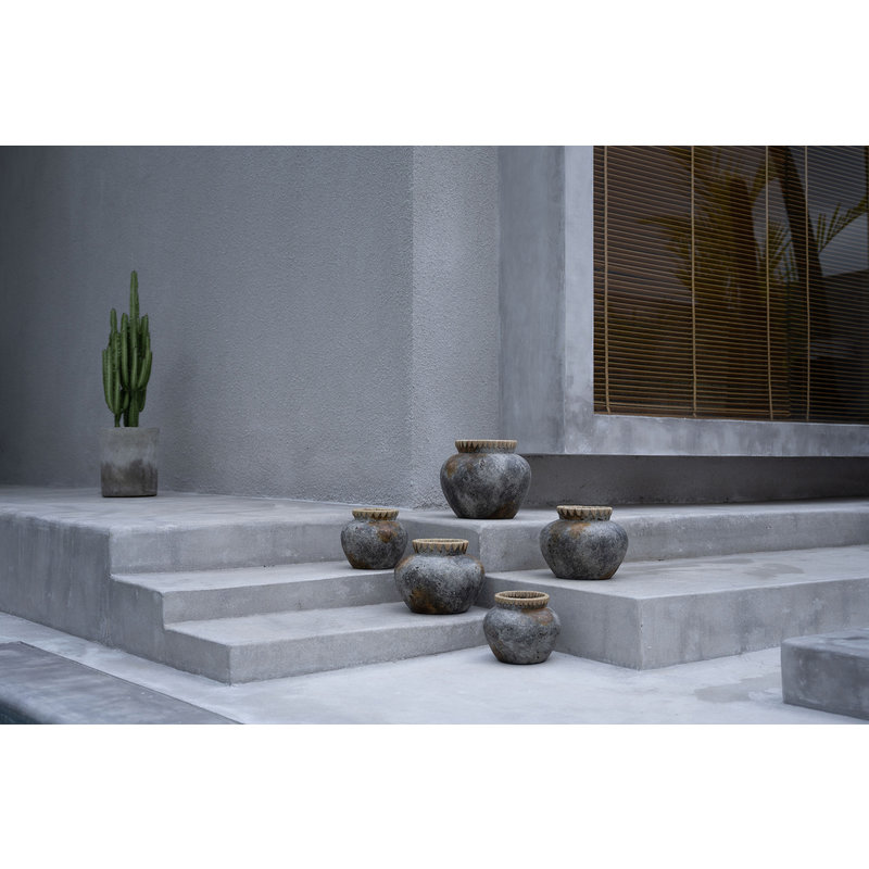 Bazar Bizar-collectie Styly Vaas - Antiek Grijs - S