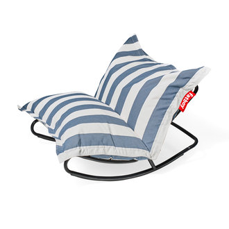 Fatboy Rock 'n Roll black + Original Outdoor Stripe Ocean Blue