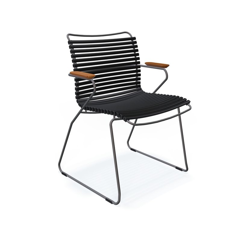 Houe-collectie CLICK Dining Chair with Armrests in bamboo zwart