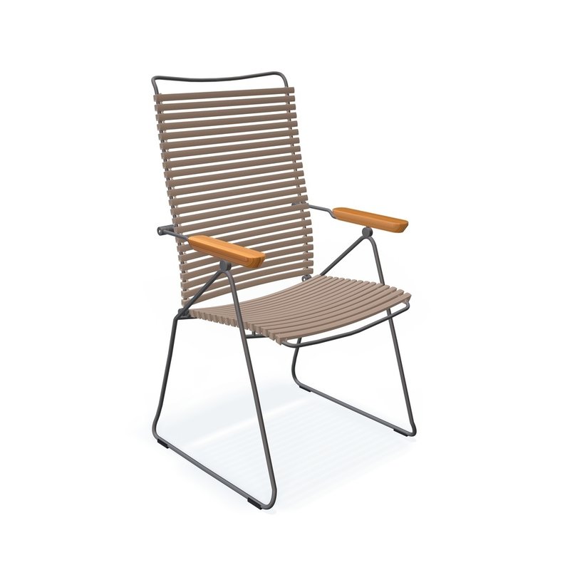 Houe-collectie CLICK Position Chair with armrests in bamboo Sand