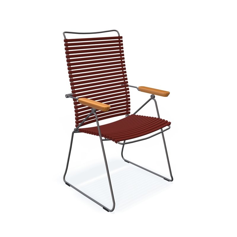 Houe-collectie CLICK Position Chair with armrests in bamboo Paprika