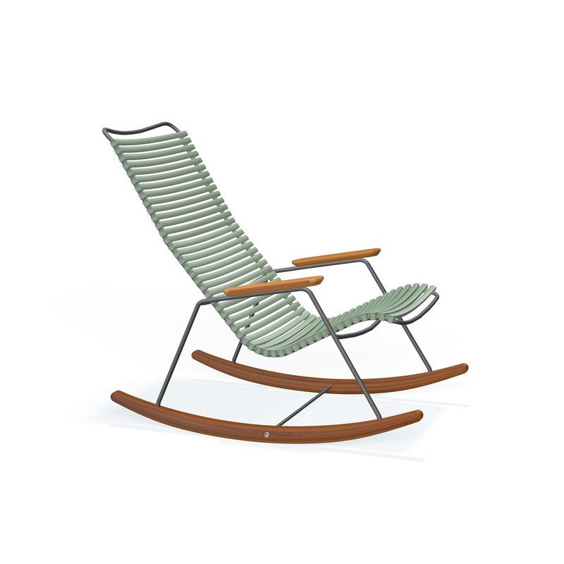 Houe-collectie CLICK Rocking Chair with Dusty Light Green lamella