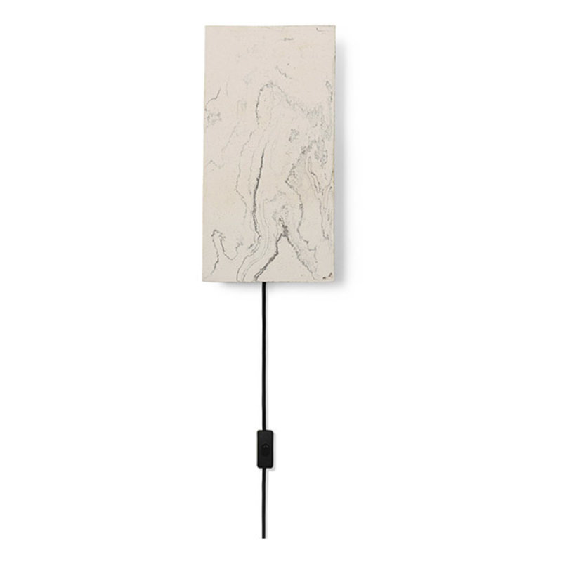 ferm LIVING-collectie Argilla Wall Lamp - Rectangular  - Marble White