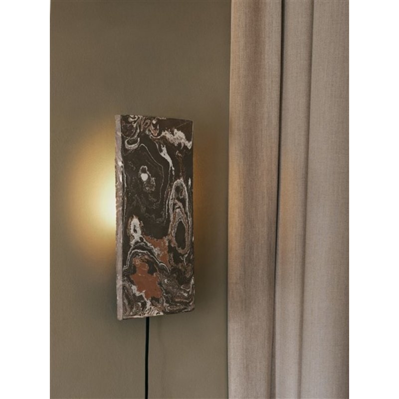 ferm LIVING-collectie Argilla Wall Lamp - Rectangular - Marble Mocha