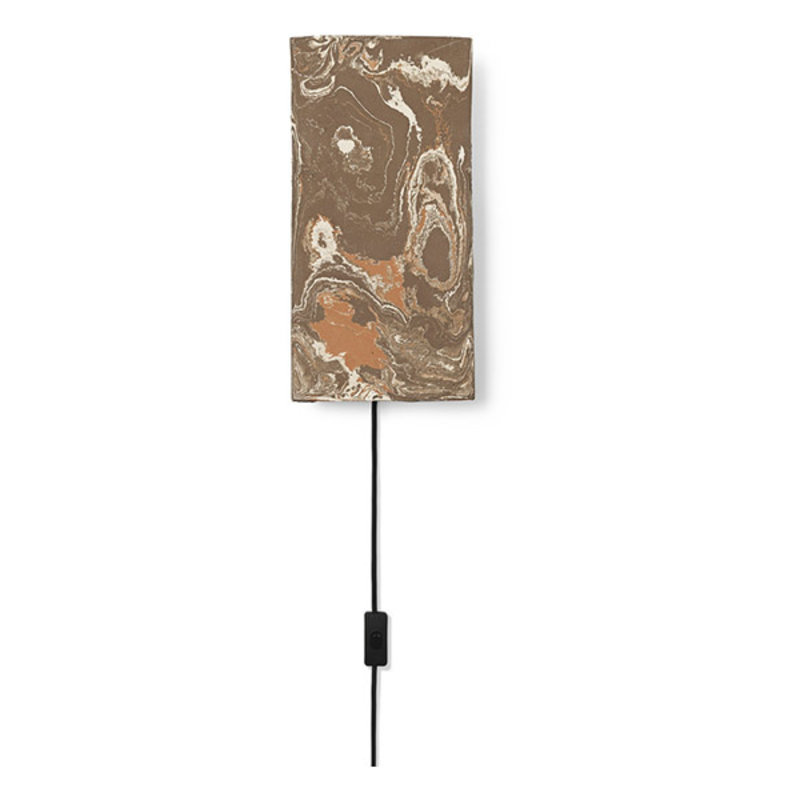 ferm LIVING-collectie Argilla Wall Lamp - Rectangular - Marble Mocha