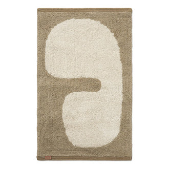 ferm LIVING Vloermat Lay Washable Mat Dark Taupe/Offwhite