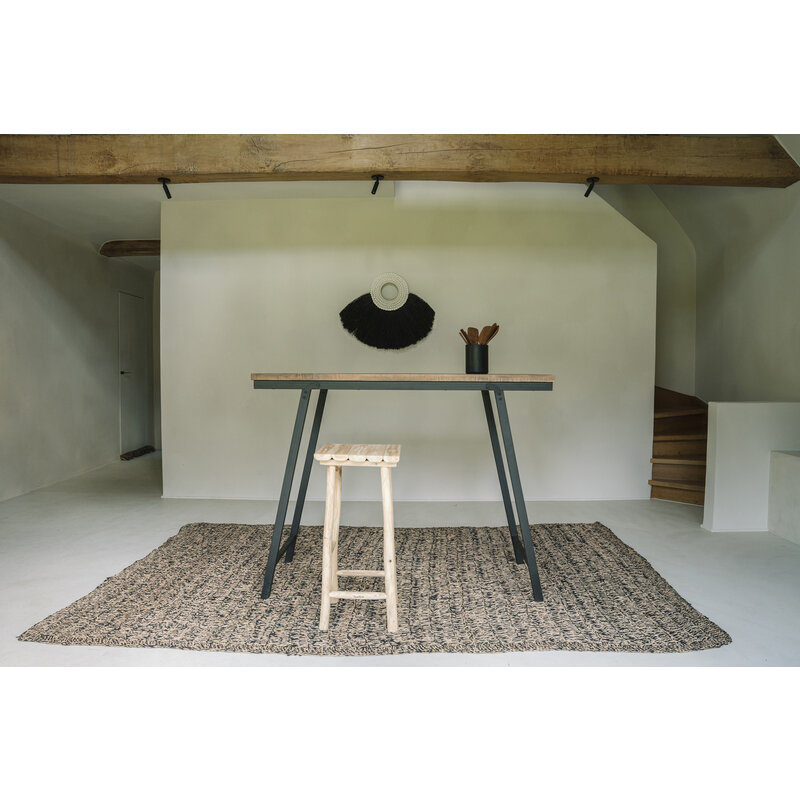 Bazar Bizar Seagrass Tapijt - Naturel Zwart - 200x300