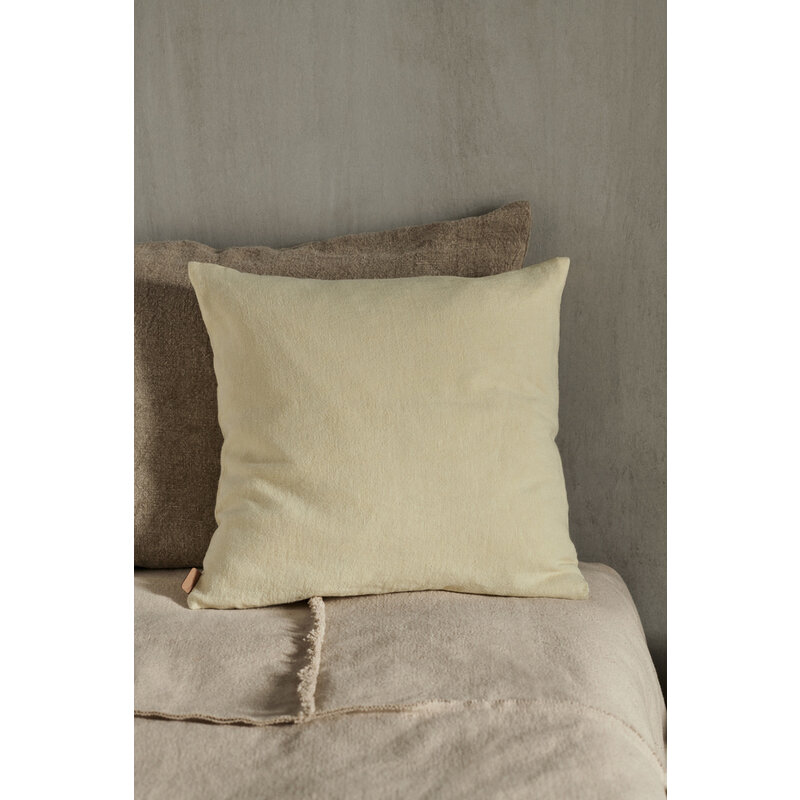 ferm LIVING-collectie Sierkussen Heavy Linen Cover Lemon