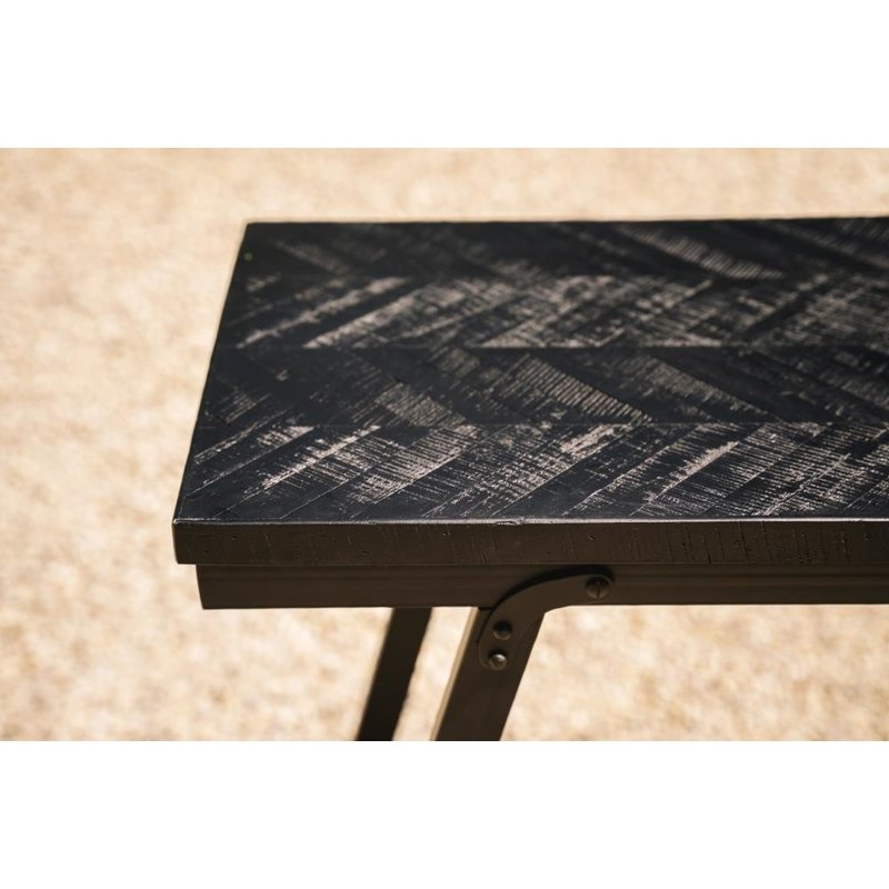 Bazar Bizar-collectie Visgraat Hoge Tafel - Zwart - 140cm