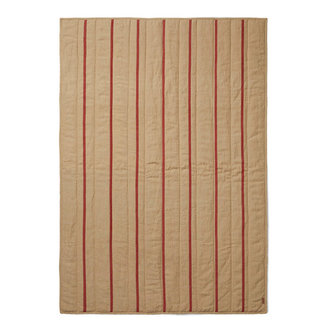 ferm LIVING Quilted deken Grand Camel/rood