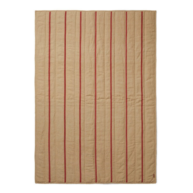 ferm LIVING-collectie  Quilted deken Grand Camel/rood