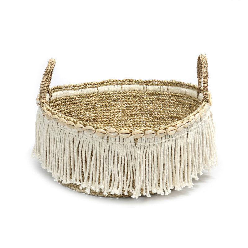 Bazar Bizar Boho Fringe Mand - Naturel Wit