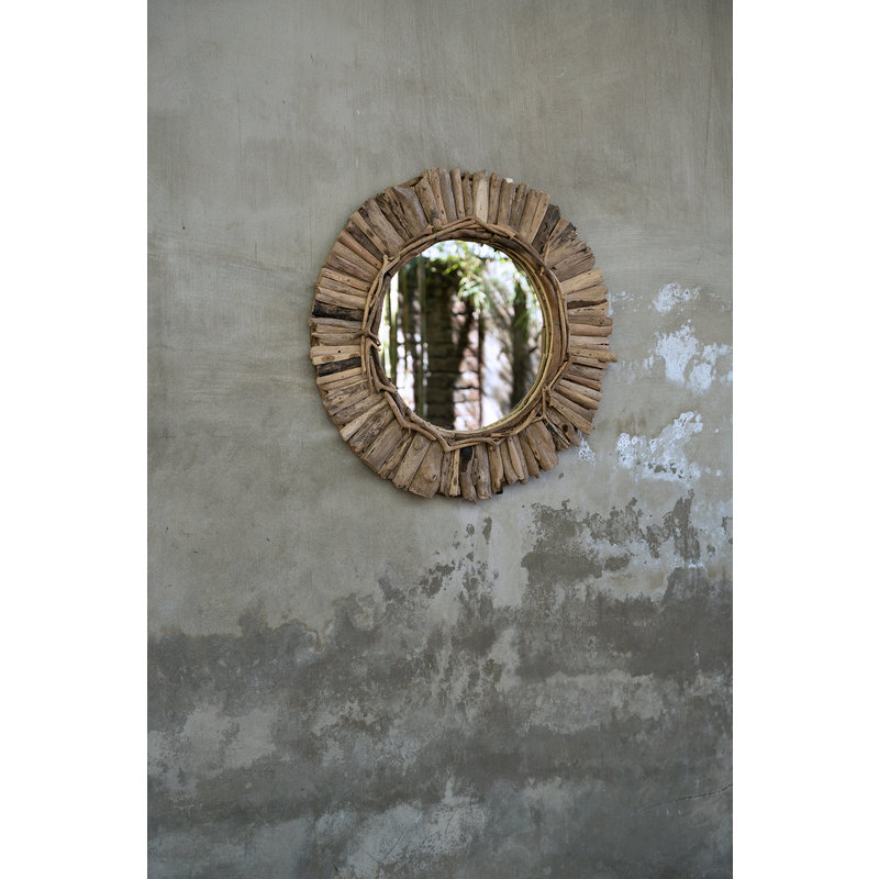 Bazar Bizar Driftwood Crown Spiegel - Naturel - M