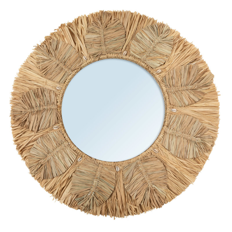 Bazar Bizar-collectie Palmboom Spiegel - Naturel - M