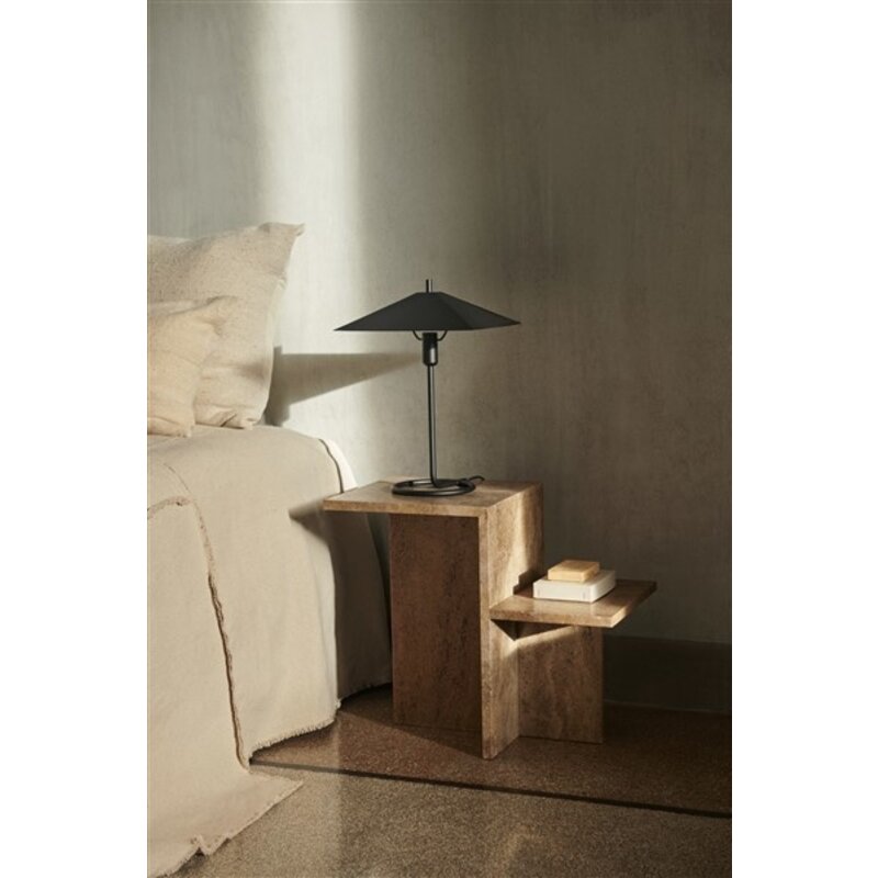 ferm LIVING-collectie Bijzettafel Distinct Dark bruin Travertine