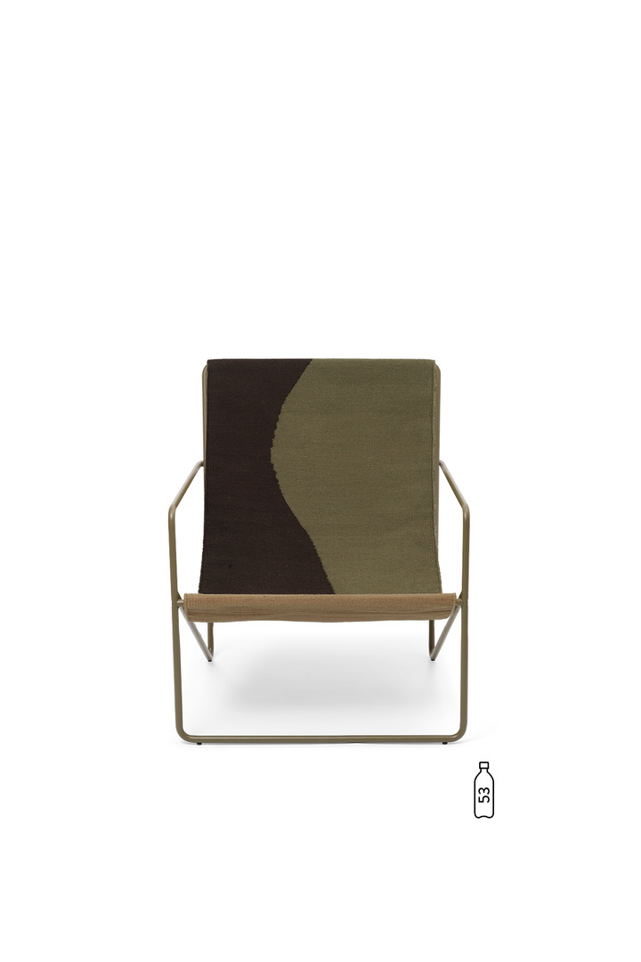 ferm LIVING-collectie Desert Lounge stoel olijf/Dune