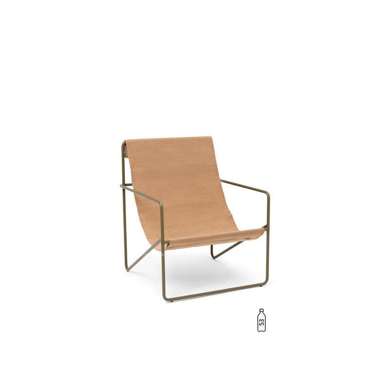 ferm LIVING-collectie Desert Lounge stoel olijf/Sand