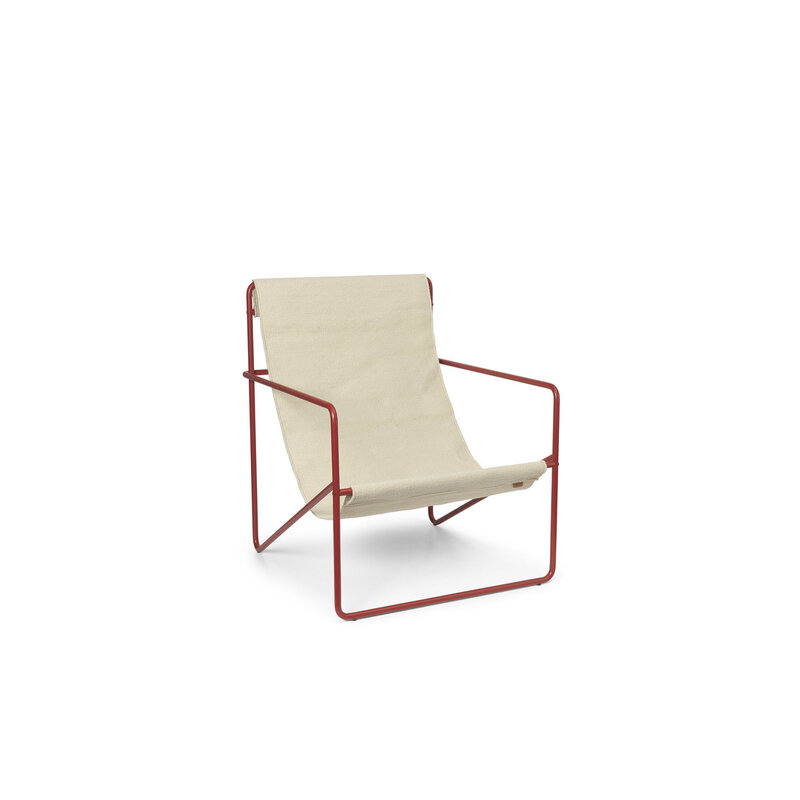 ferm LIVING-collectie Desert Lounge stoel Poppy rood/Cloud