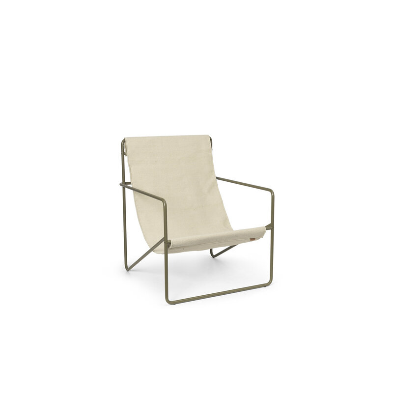 ferm LIVING-collectie Desert Lounge stoel olijf/Cloud