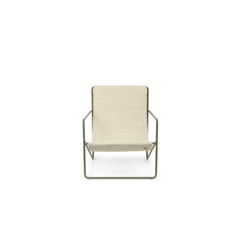 ferm LIVING-collectie Desert Lounge stoel olijf/Cloud