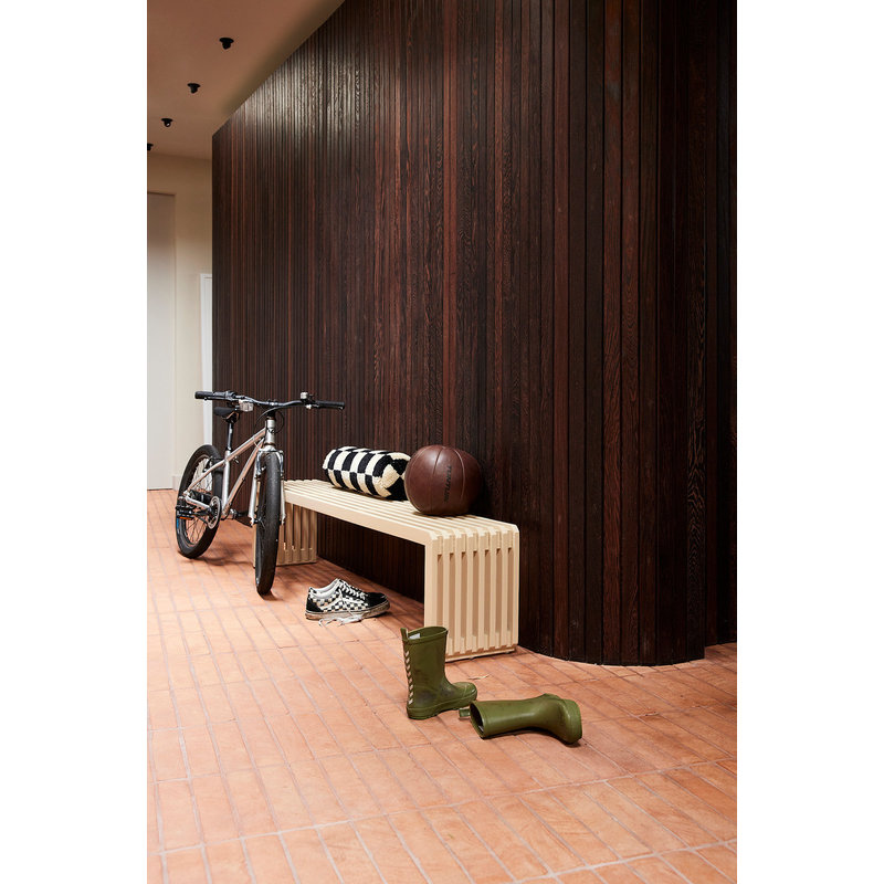 HKLIVING-collectie Wollen bolster kussen zwart en wit statement (ø13x50cm)