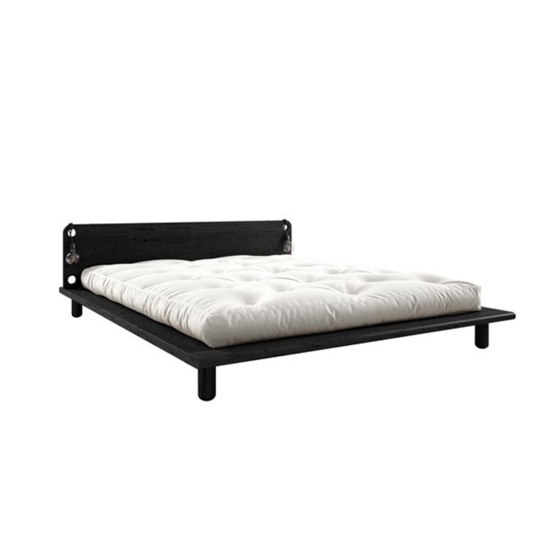 Karup Design-collectie PEEK BED BLACK LACQUERED 140 X 200 W. 2 BED LAMPS