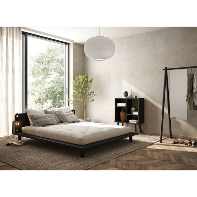 Karup Design-collectie PEEK BED BLACK LACQUERED 140 X 200 W. 2 BED LAMPS
