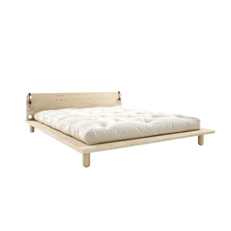Karup Design-collectie PEEK BED CLEAR LACQUERED 140 X 200 W. 2 BED LAMPS