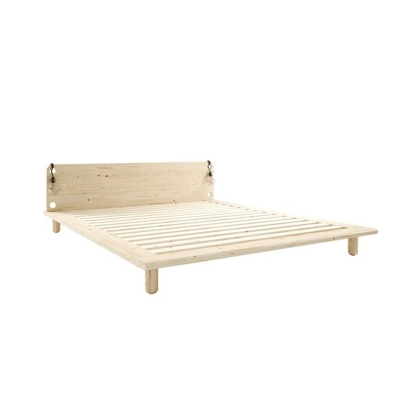 Karup-collectie Bed PEEK naturel hout met 2 bedlampen