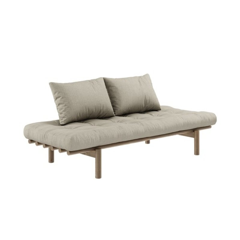 Karup Design-collectie PACE DAYBED CAROB BROWN LACQUERED W. 4-LAYER MIXED MATTRESS NATURAL