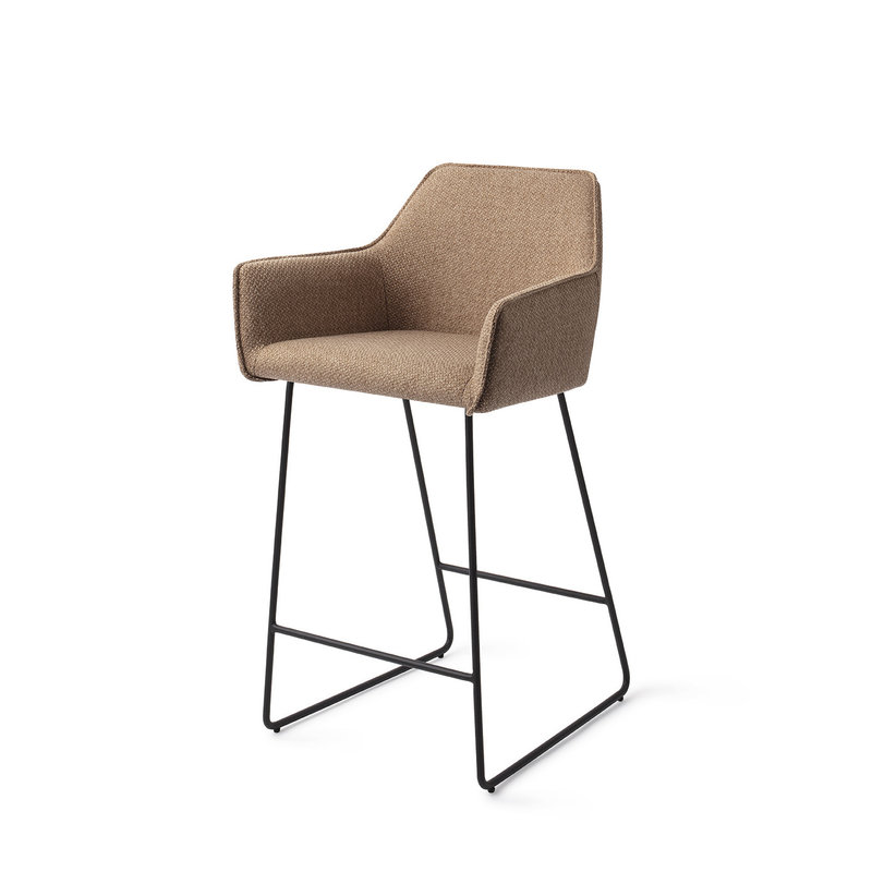 Jesper Home-collectie Hofu Barkruk french-toast Slide Black (L)