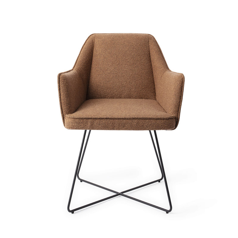 Jesper Home-collectie Tome Eetkamerstoel - Cinnamon Bun, Cross Black