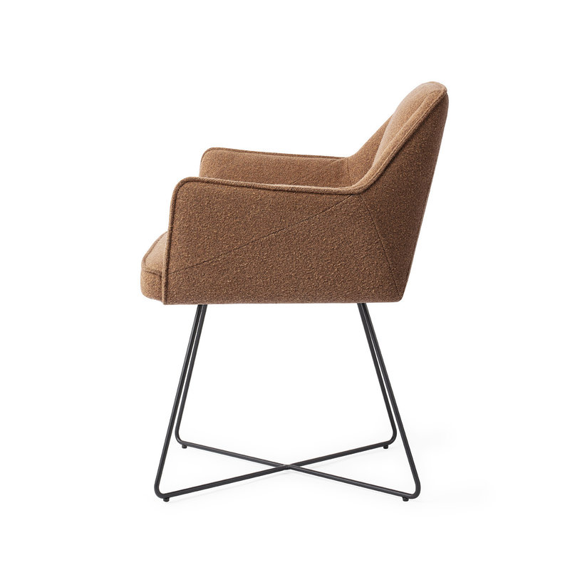 Jesper Home-collectie Tome Eetkamerstoel - Cinnamon Bun, Cross Black