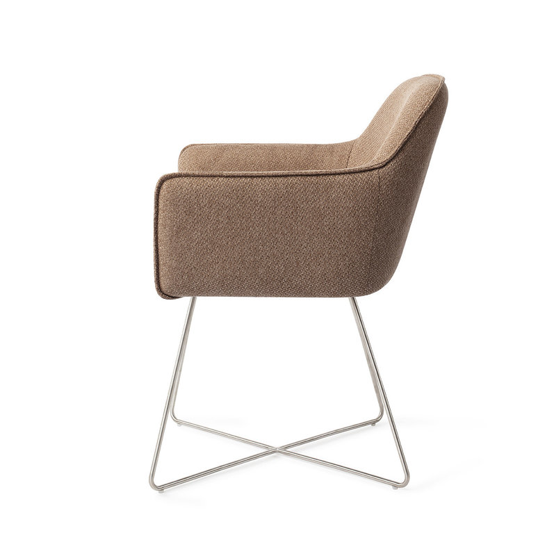 Jesper Home Hofu Eetkamerstoel -  French Toast, Cross Steel