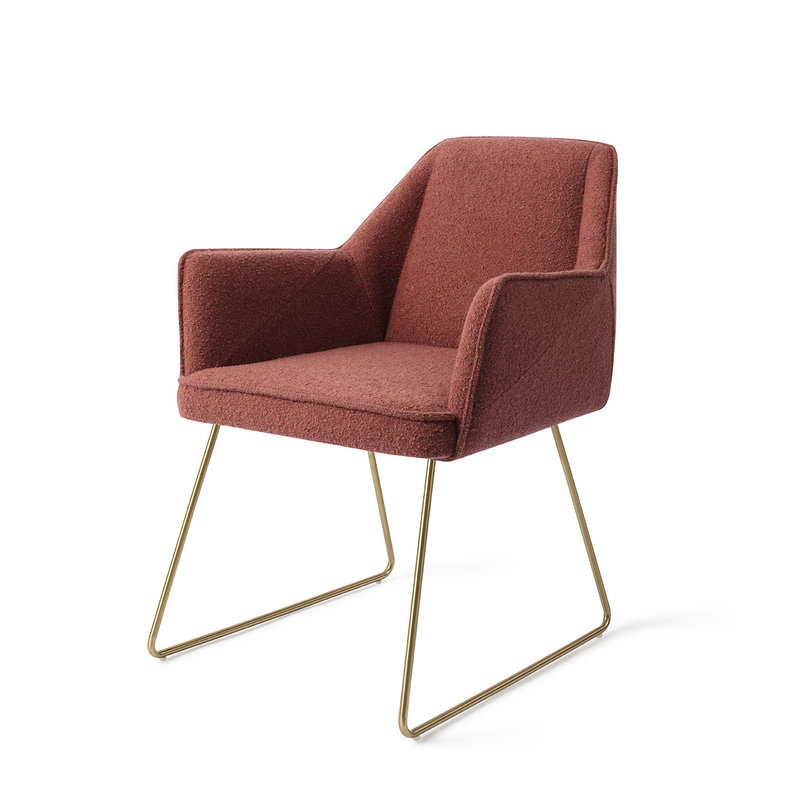 Jesper Home Tome Eetkamerstoel - Shabby Saffron, Slide Gold