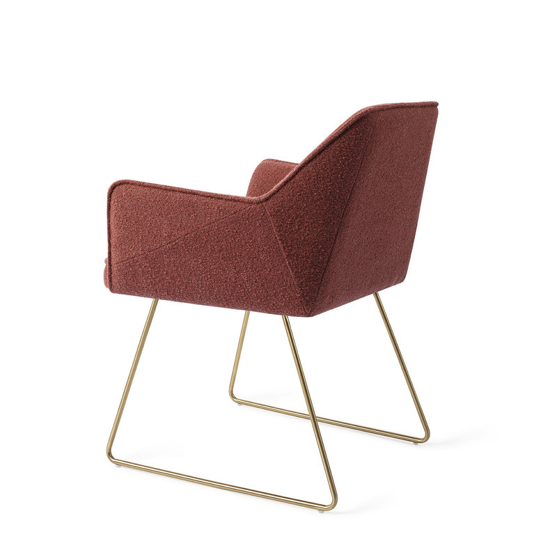 Jesper Home Tome Eetkamerstoel - Shabby Saffron, Slide Gold