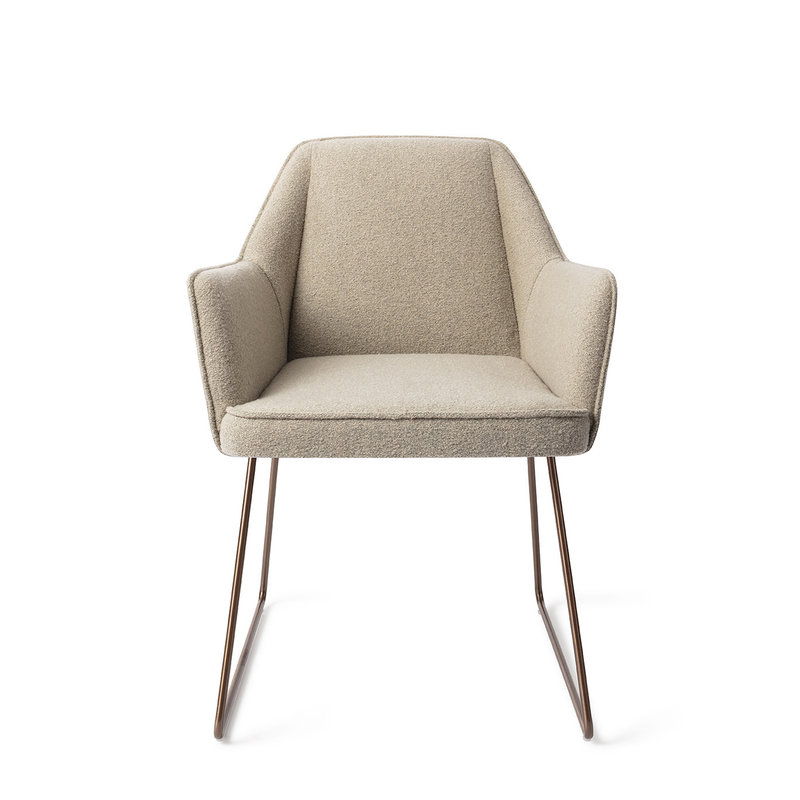 Jesper Home-collectie Tome Eetkamerstoel - Great Greige, Slide Rose