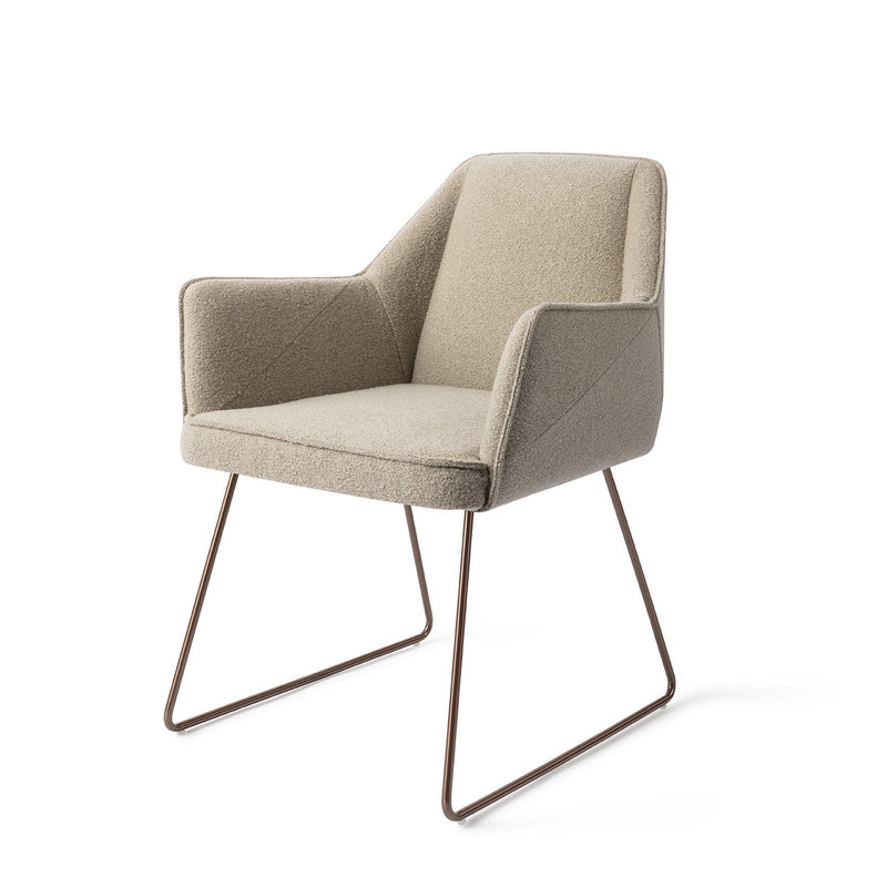Jesper Home-collectie Tome Eetkamerstoel - Great Greige, Slide Rose