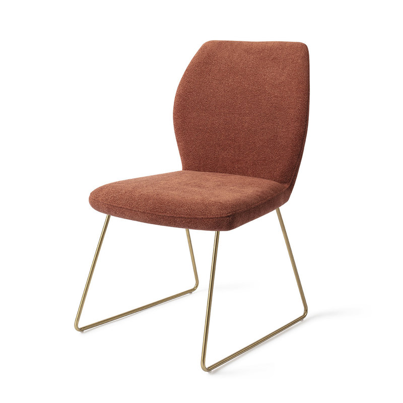 Jesper Home-collectie Ikata Eetkamerstoel Cosy Copper - Slide Gold