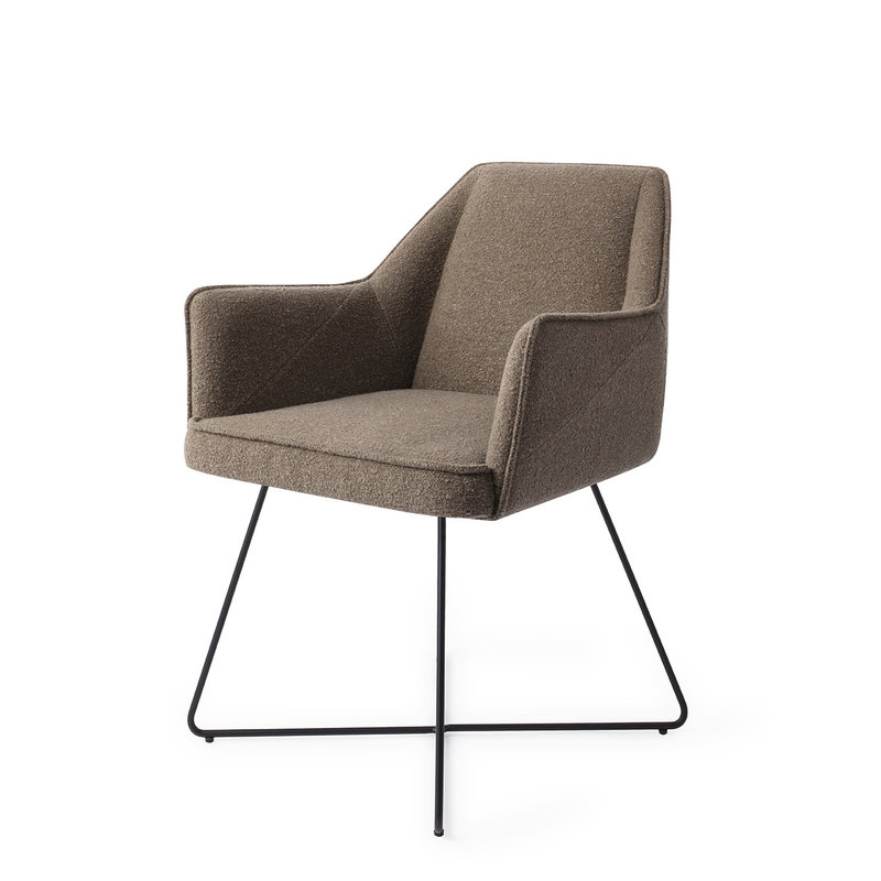 Jesper Home-collectie Tome Eetkamerstoel - Idaho Potato, Cross Black