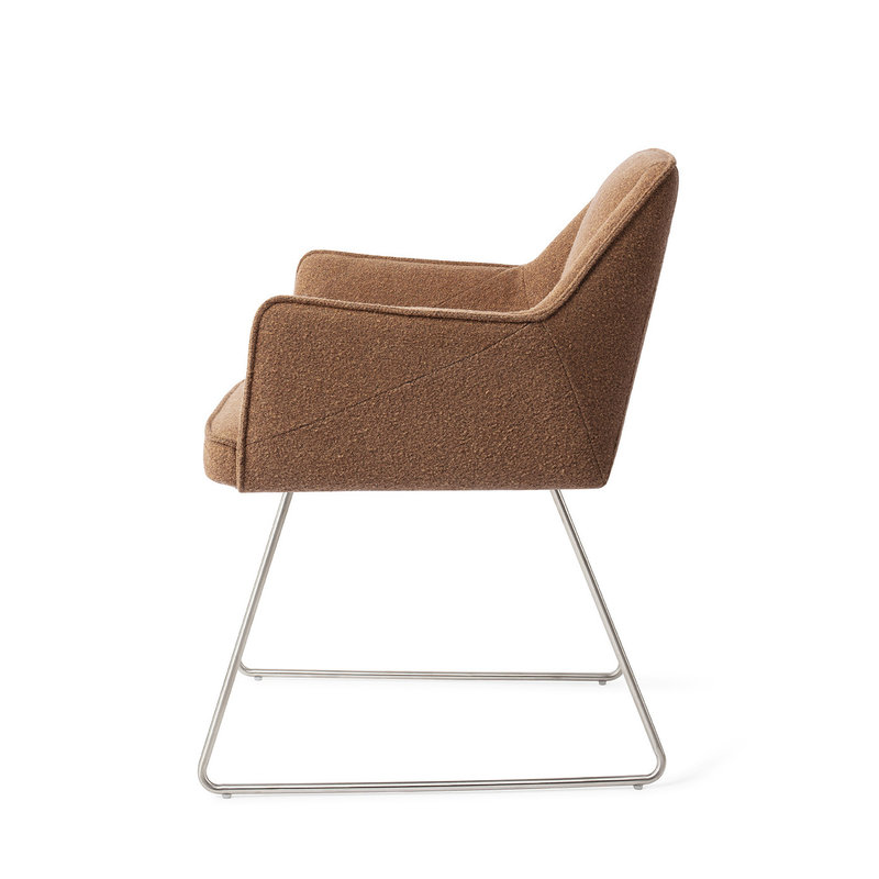 Jesper Home Tome Eetkamerstoel - Cinnamon Bun, Slide Steel