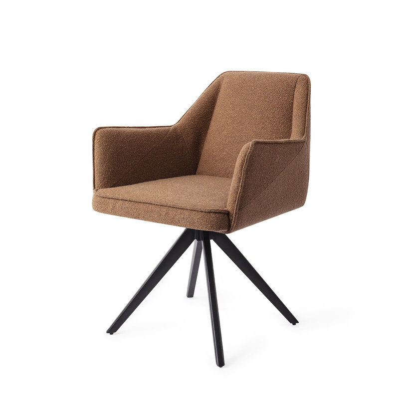 Jesper Home-collectie Tome Eetkamerstoel - Cinnamon Bun, Turn Black