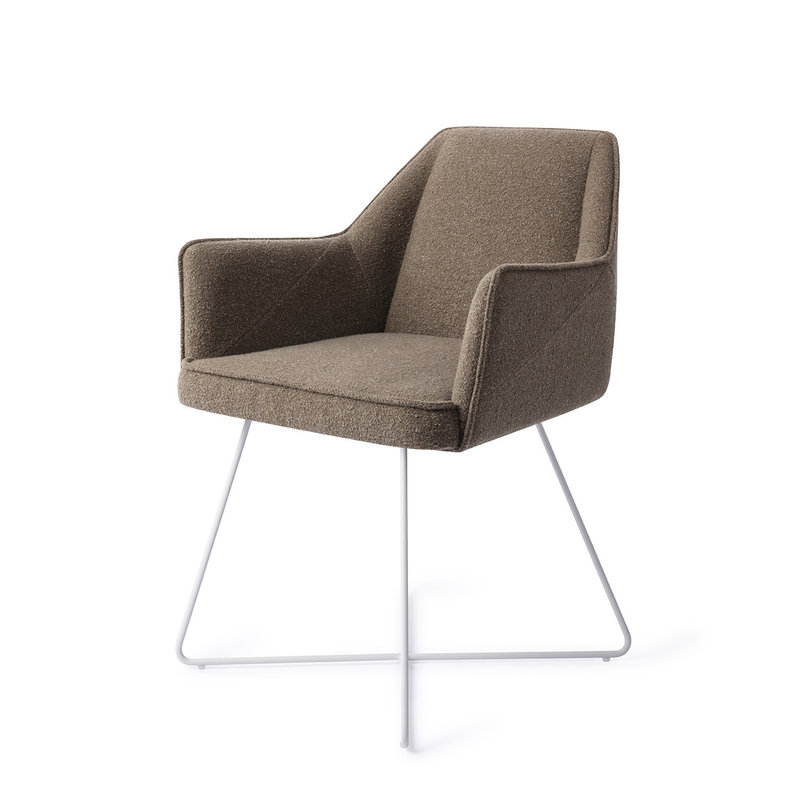 Jesper Home-collectie Tome Eetkamerstoel - Idaho Potato, Cross White
