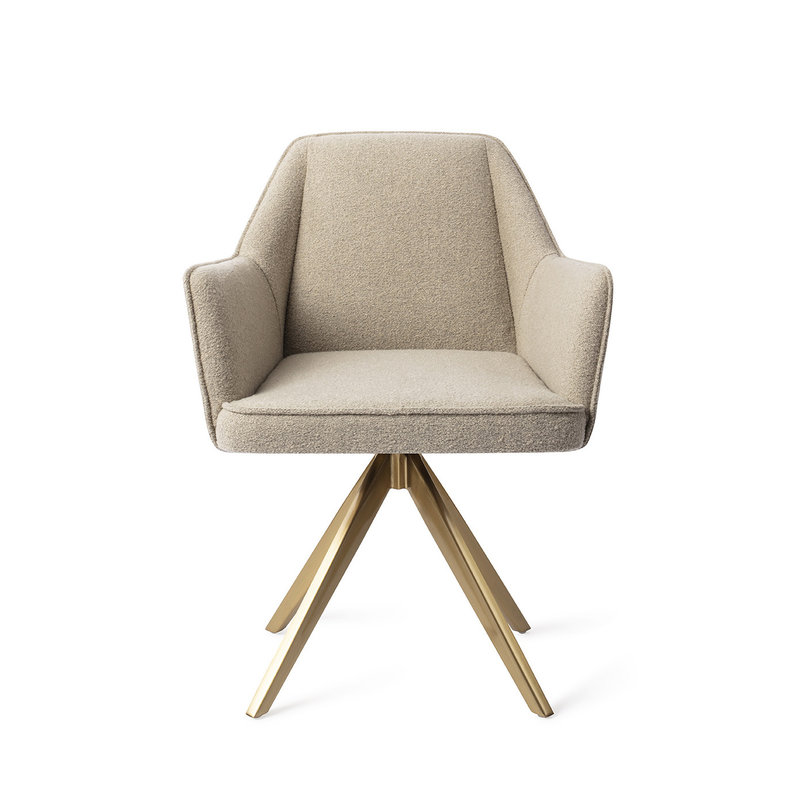 Jesper Home-collectie Tome Eetkamerstoel - Great Greige, Turn Gold