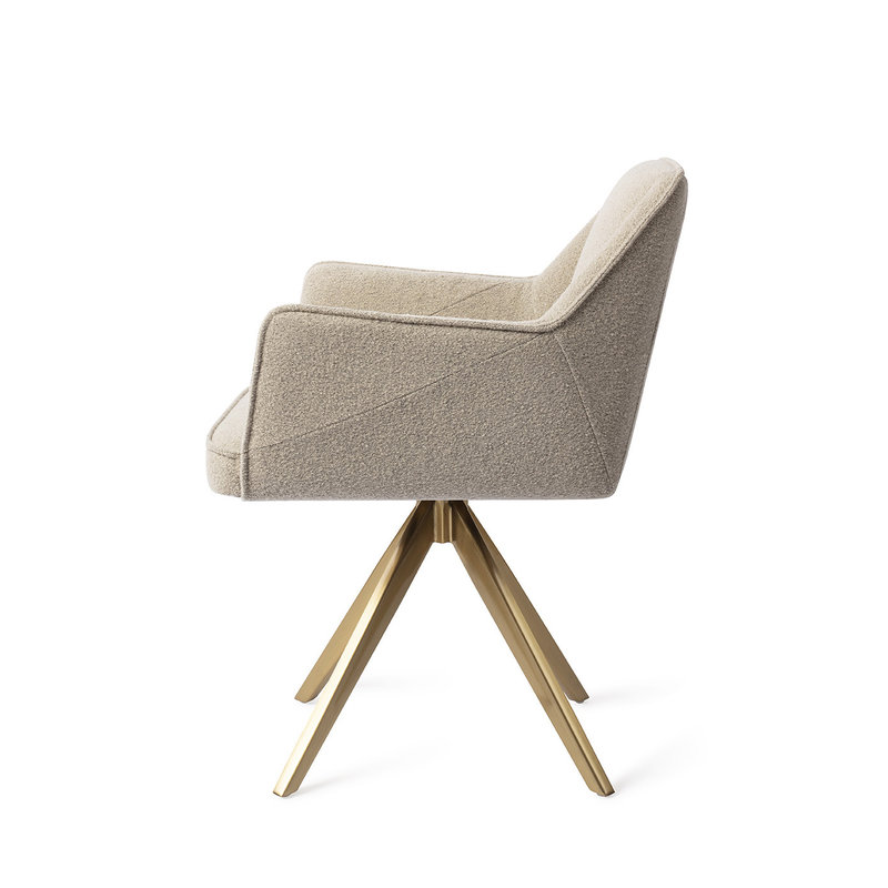 Jesper Home-collectie Tome Eetkamerstoel - Great Greige, Turn Gold
